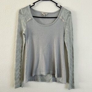 Lucky Brand gray thermal style long sleeve shirt size small